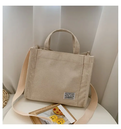 Corduroy Small Square Shoulder Bag – Trendy Women’s Large-Capacity Handbag, Ideal for Students, Shopping, Work & Travel