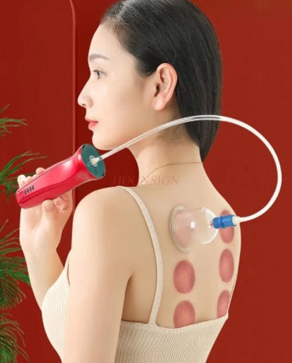 Electric Intelligent Scraping and Cupping Device – Wireless Household Cupping Therapy with 6 Painless Cups for Muscle Relief and Meridian Health