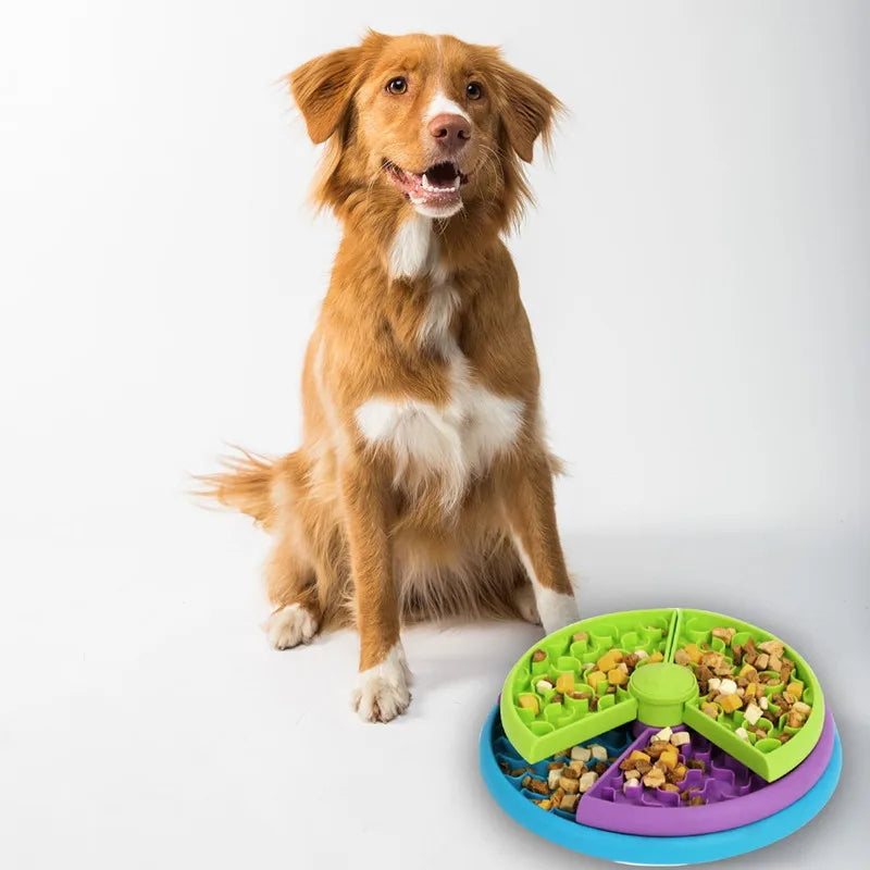 Anti-Choking Pet Slow Feeder Bowl – Rotating Puzzle Dish for Cats & Dogs