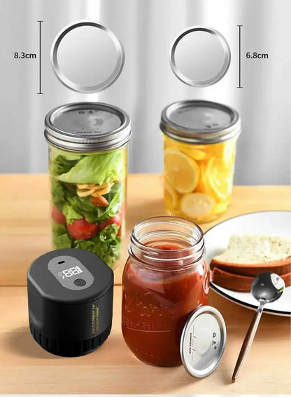 Cordless Mason Jar Vacuum Sealer Kit – Airtight Fermentation Preserver for Wide Mouth Jars, Electric Freshness Lock for Pantry Perfection