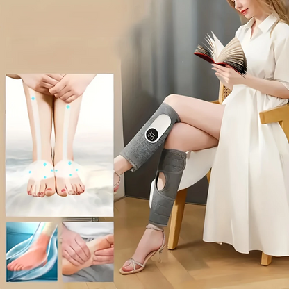Rechargeable Electric Leg & Foot Massager – Calf Compression Wrap with Heat, Mesh & Linen Comfort, Ideal Holiday Gift