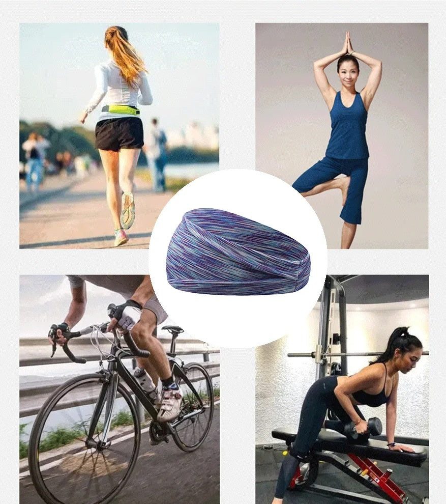 Widening Sports Headbands - 5-Pack Soft Elastic Quick-Dry Sweatbands for Yoga, Running, Gym Workout & All-Day Comfort