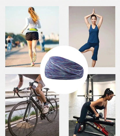 Widening Sports Headbands - 5-Pack Soft Elastic Quick-Dry Sweatbands for Yoga, Running, Gym Workout & All-Day Comfort