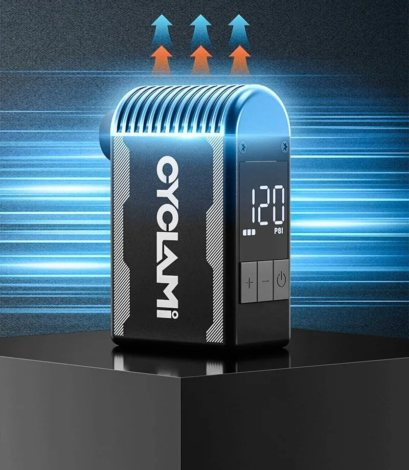 Electric Air Pump – 120 PSI  Cordless Mini Inflator for Bike Tires, Presta & Schrader Valve Compatible, Compact & Efficient