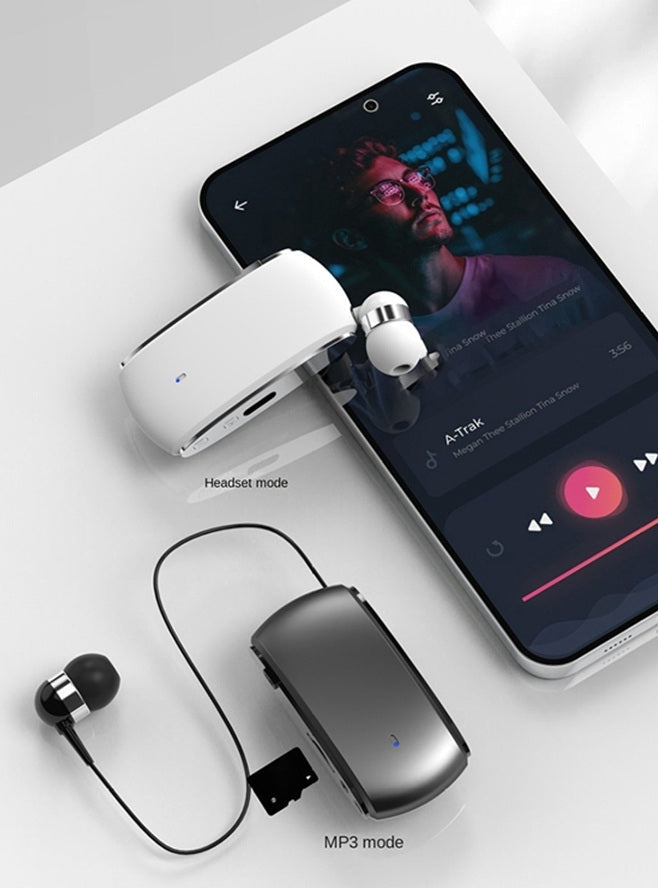 K68 Lavalier Bluetooth MP3 Headset – Stylish Clip-on Wireless Audio for Hands-Free Calls, Music, Podcasts, and On-the-Go Use