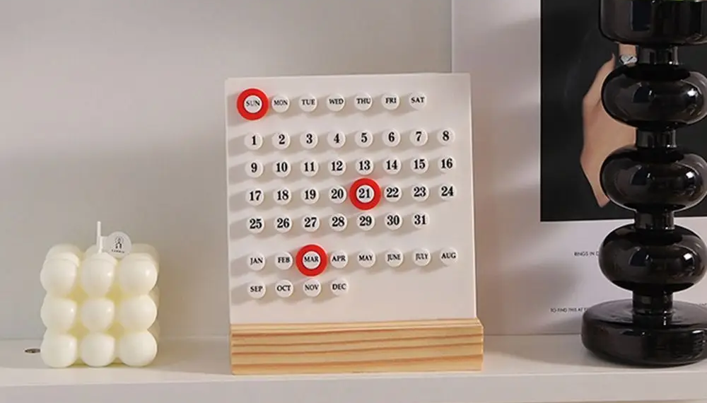 Handmade Perpetual Desk Calendar – Wooden & Acrylic DIY 10,000-Year Calendar for Timeless Organization