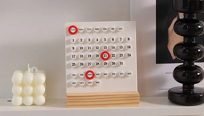 Handmade Perpetual Desk Calendar – Wooden & Acrylic DIY 10,000-Year Calendar for Timeless Organization