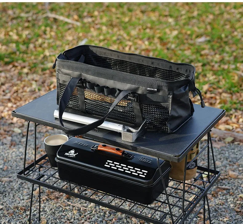 Outdoor Mesh Peg Storage Bag – Heavy-Duty Floor Stake Organizer with Thick Rubber Mesh for Camping or Outdoor Essentials
