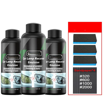 Car Headlight Restoration Kit – Scratch Remover and Oxidation Polish Liquid for Clear, Bright Headlamp Repair