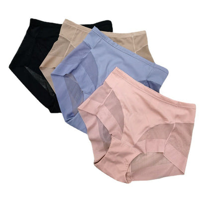 Mid-Waist Breathable Women’s Briefs – Hip-Lifting Transparent Mesh Corset Panties in Ice Silk for All-Day Comfort and Flattering Waistline Support
