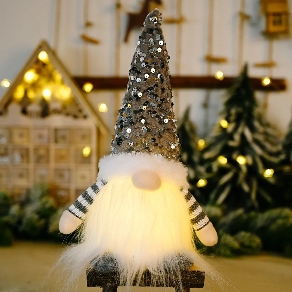 LED Gnome Couple Night Light – Christmas Sledge Elf Decoration for 2025 Gifts, New Year Displays & Valentine’s Surprises