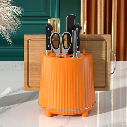 Rotating Knife & Utensil Holder – 360° Multifunctional Kitchen Storage Organizer