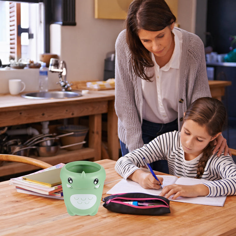 Dinosaur Pattern Kids Room Trash Can – Creative Lidless Wastebasket for Children’s Bedrooms, Playrooms, and Study Areas