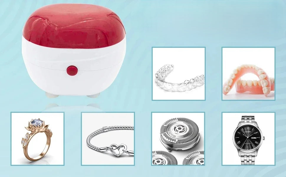 Automatic Denture Cleaning Case – Portable Sonic Filter Box to Clean Retainers, Braces, and Dentures with Zero Effort