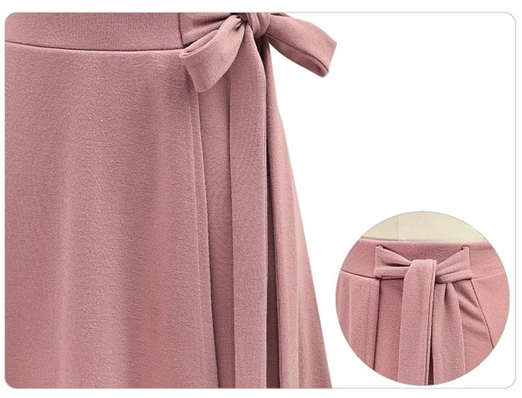Winter Warm Irregular A-Line Skirt - Cozy Medium-Long Elastic Waist Skirt for Feminine, Slim Fit Street Fashion Appeal