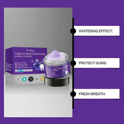Mineral Teeth Whitening Powder – 50g Oral Care Formula to Clean Stains, Brighten Smile, and Restore Natural Fresh Breath Confidence