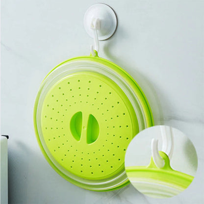 Collapsible Microwave Lid & Colander – Silicone Folding Cover for Heating Food, Draining Fruits, and Steaming Veggies