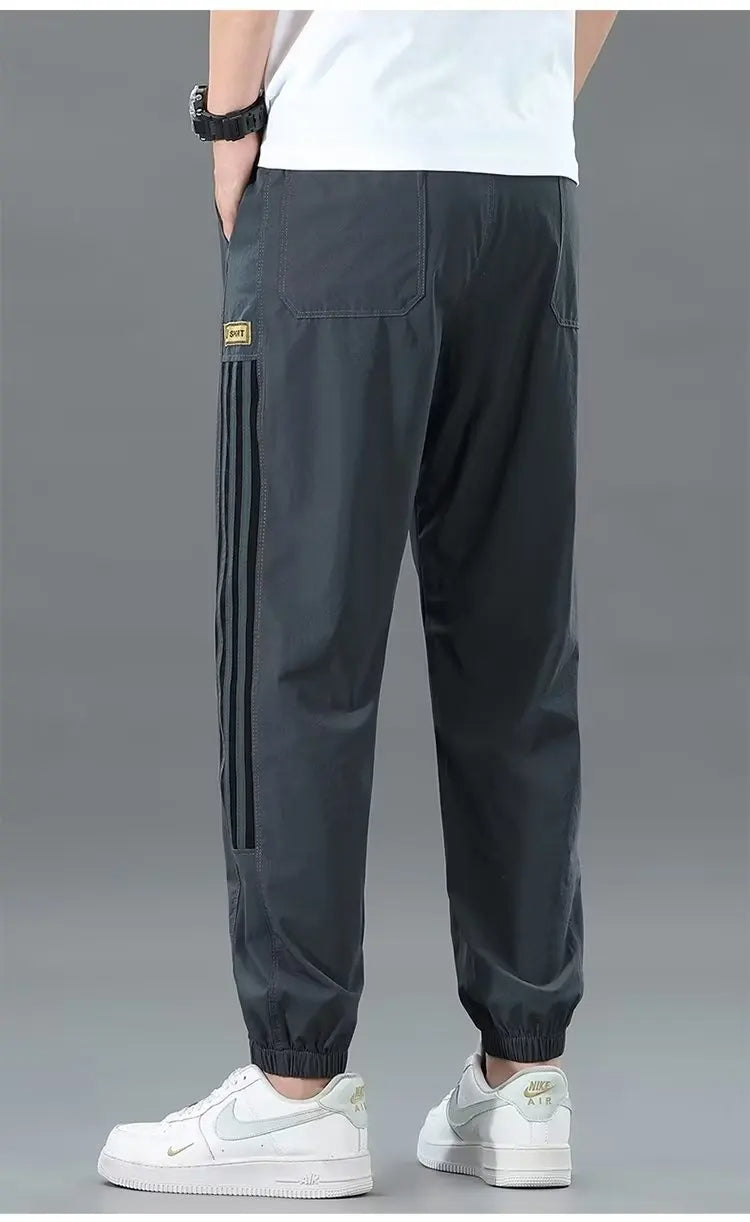 Men’s Trendy Street Style Pants – Two Pack Spring & Autumn Plus-Size Joggers with Tapered Legs, Elastic Waist, and Fashion Forward Fit