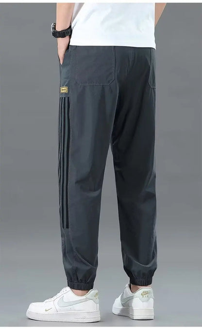 Men’s Trendy Street Style Pants – Two Pack Spring & Autumn Plus-Size Joggers with Tapered Legs, Elastic Waist, and Fashion Forward Fit