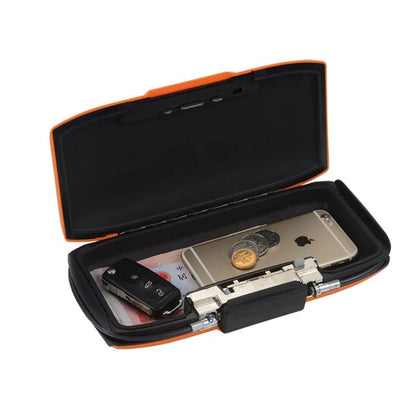Portable Mini Security Safe – Password Lock Storage Box with Wire Rope for Jewelry, Cards, Cash & Phone Safety on the Go