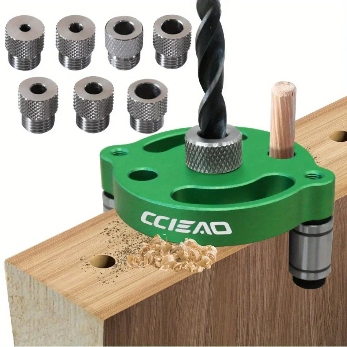 Self-Centering Dowel Drill Guide – 3-10mm Woodworking Jig for Accurate Straight Holes and Panel Joinery