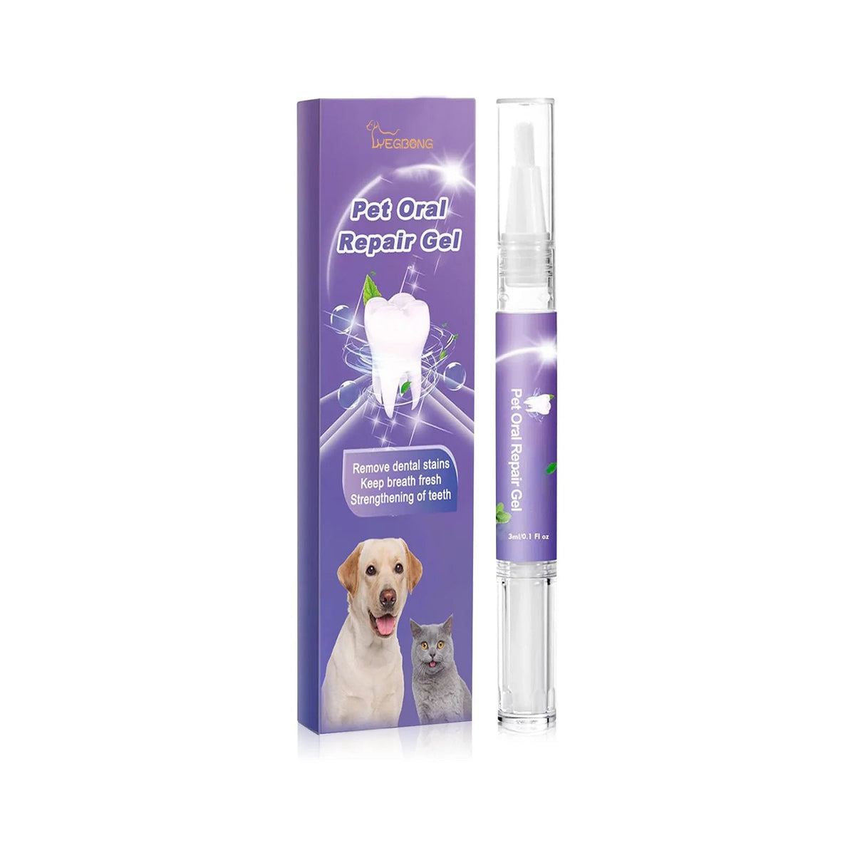 Pet Dental Cleaning Gel Pen – Removes Dog Tooth Stains, Tartar, Bad Breath & Plaque for Whiter, Healthier Teeth