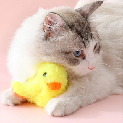 Interactive Flapping Duck Toy – Plush Electric Bird with Vibration Sensor for Cats