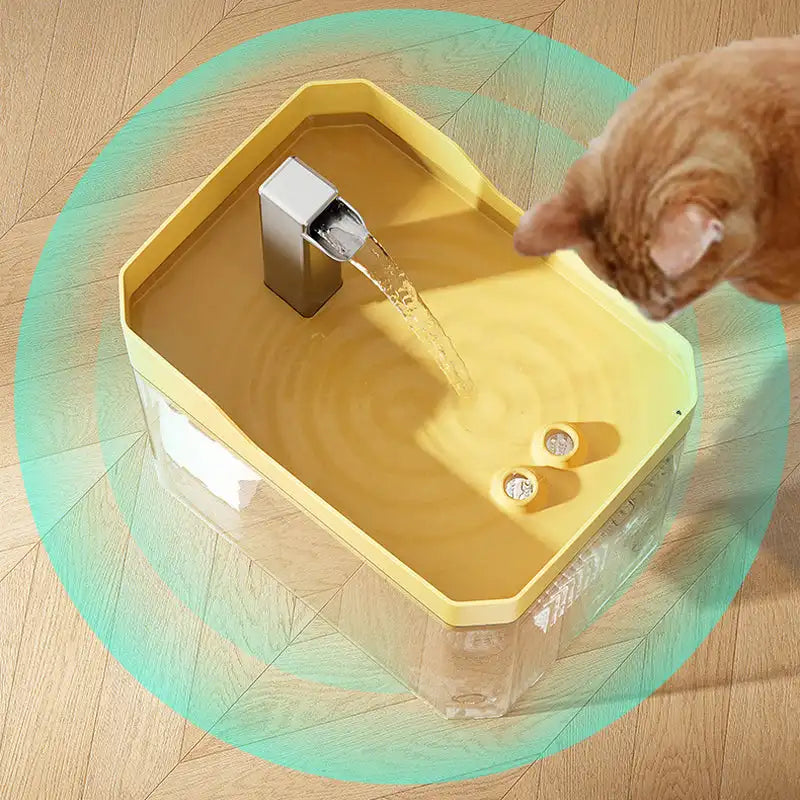 Automatic Cat Water Fountain – 1.5L Fountain, Includes Replacement Faucet for Fresh Flowing Water