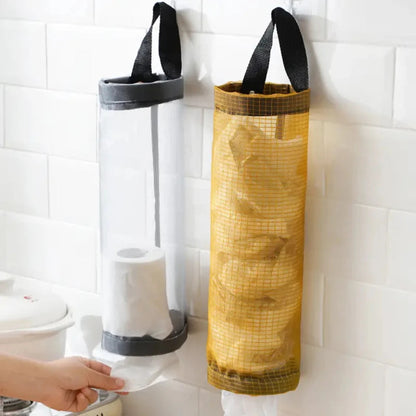 Space-Saving Mesh Bag Organizer – Foldable Breathable Kitchen Storage for Produce, Snacks, and Reusable Bag Organization
