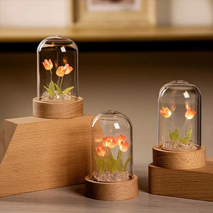 Handmade Tulip Night Light – DIY Romantic Flower Lamp for Bedroom, Living Room and Cozy Ambient Decor