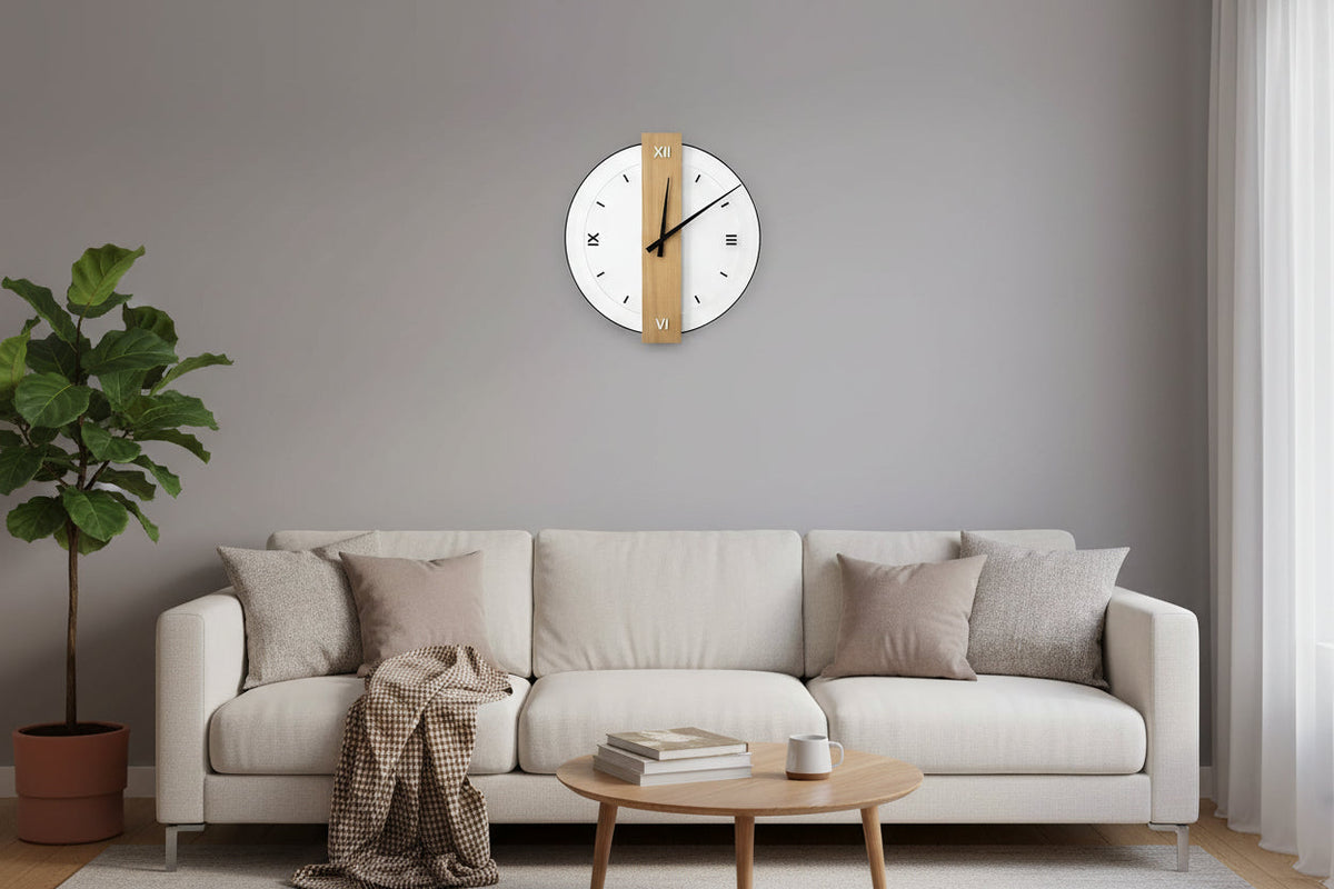 Nordic Minimalist Wall Clock – Modern Silent Living Room Clock for Home, Restaurant & Interior Aesthetic Decor