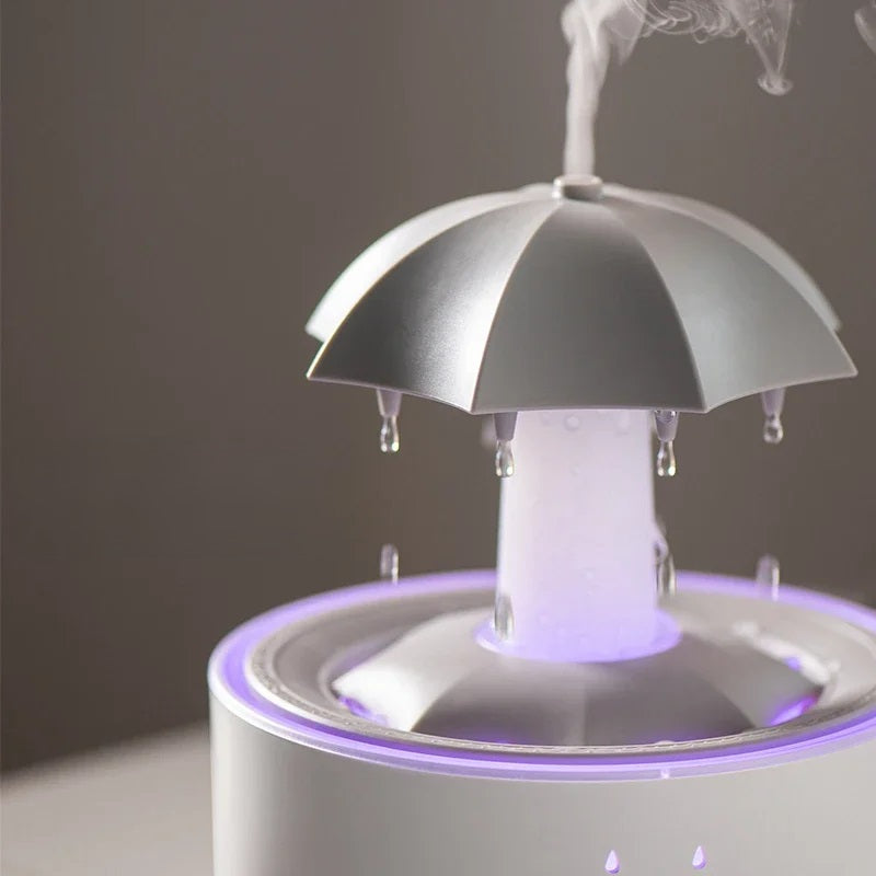 Raindrop Aroma Humidifier with Colorful Light – Creative Umbrella Essential Oil Diffuser
