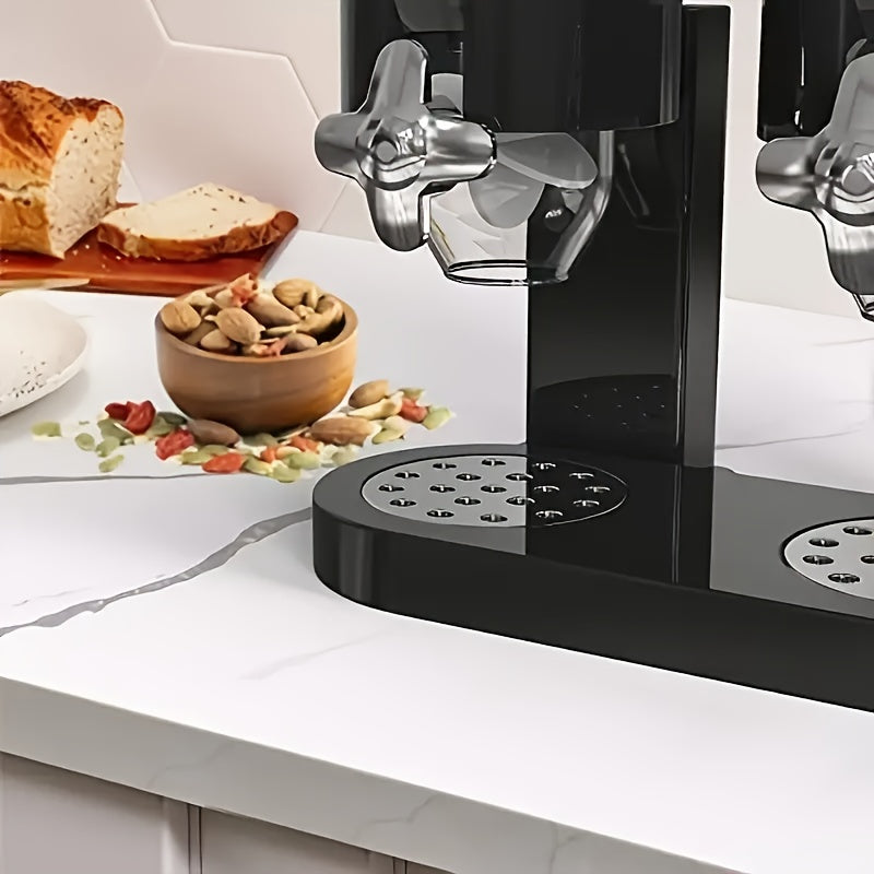 Three Grain Cereal Dispenser – Modern Black Kitchen Organizer with Snack Storage for Breakfast, Pantry, and Family Convenience