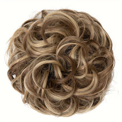 Messy Curly Hair Bun Extension – Voluminous Synthetic Elastic Chignon Scrunchie for Effortless Updo, Instant Volume & Natural-Looking Glam Hairpiece for Women