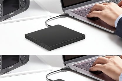 External CD/DVD Drive - Portable USB Optical Drive for Laptops & Desktop Computers