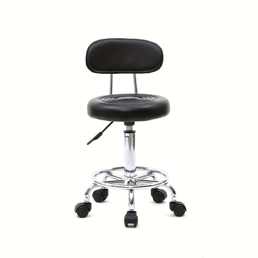 Adjustable Salon Stool with Backrest – 360° Swivel Height-Adjustable Modern Bar Chair for Kitchen, Spa, Salon and Home Use
