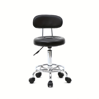 Adjustable Salon Stool with Backrest – 360° Swivel Height-Adjustable Modern Bar Chair for Kitchen, Spa, Salon and Home Use
