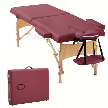 Portable Two Fold Massage Table – Adjustable Spa Bed with Face Cradle and Carry Bag for Home Therapyå