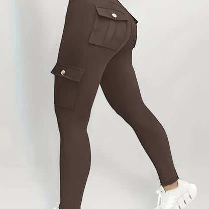 High-Waisted Sculpt & Support Yoga Leggings –  Cargo Style Activewear for Women with Tummy Control and Seamless Fit for All-Day Movement