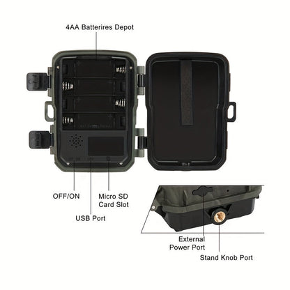 Trail Camera with Night Vision – 20MP Motion-Activated Wildlife Monitoring Camera with 0.8s Trigger and 1080P Video