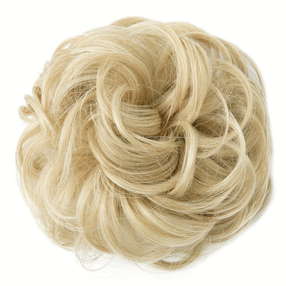 Messy Curly Hair Bun Extension – Voluminous Synthetic Elastic Chignon Scrunchie for Effortless Updo, Instant Volume & Natural-Looking Glam Hairpiece for Women
