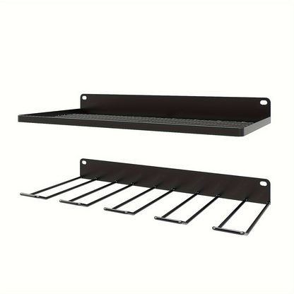 Power Tool Organizer – 2-Pack Heavy-Duty Wall Mount Drill Rack with Charging Station for Garage, Workshop or Tool Room