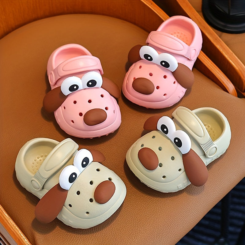 Kids Cartoon Puppy Slippers – Breathable Lightweight EVA Slip-On Shoes with Non-Slip Design for Beach, Pool, Travel, and All-Season Comfort