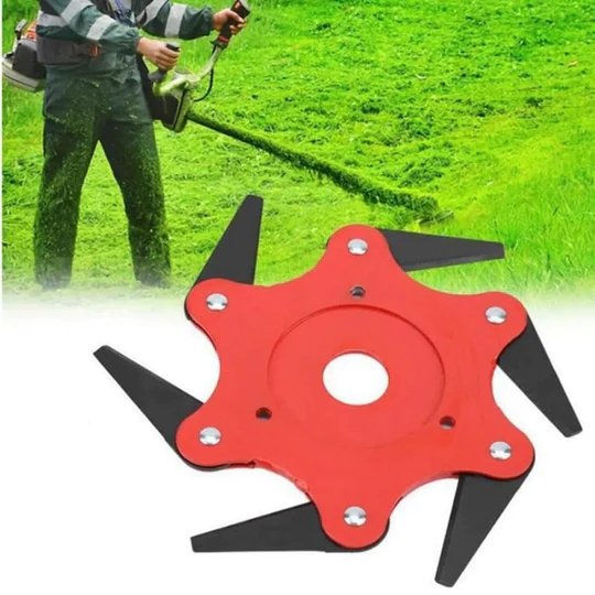 Steel Razor Trimmer Head - Lawn Mower Head Six-leaf Whirlwind Blade