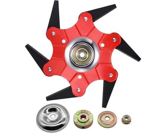 Steel Razor Trimmer Head - Lawn Mower Head Six-leaf Whirlwind Blade