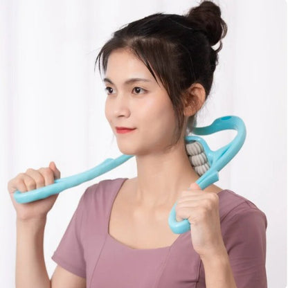 Pressure Point Neck Massager - 6 Wheel Handheld Manual Roller Massager