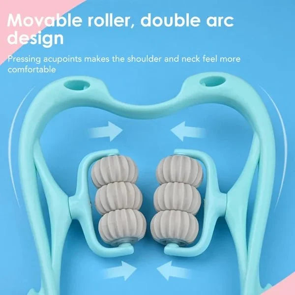 Pressure Point Neck Massager - 6 Wheel Handheld Manual Roller Massager