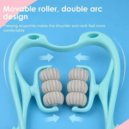 Pressure Point Neck Massager - 6 Wheel Handheld Manual Roller Massager