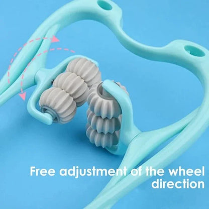 Pressure Point Neck Massager - 6 Wheel Handheld Manual Roller Massager