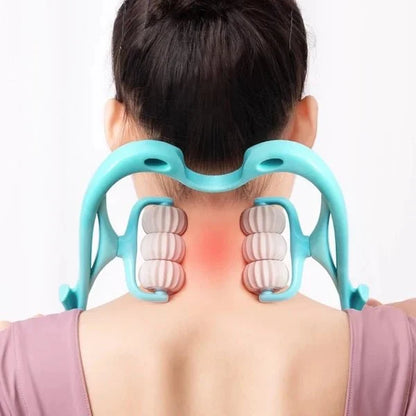 Pressure Point Neck Massager - 6 Wheel Handheld Manual Roller Massager